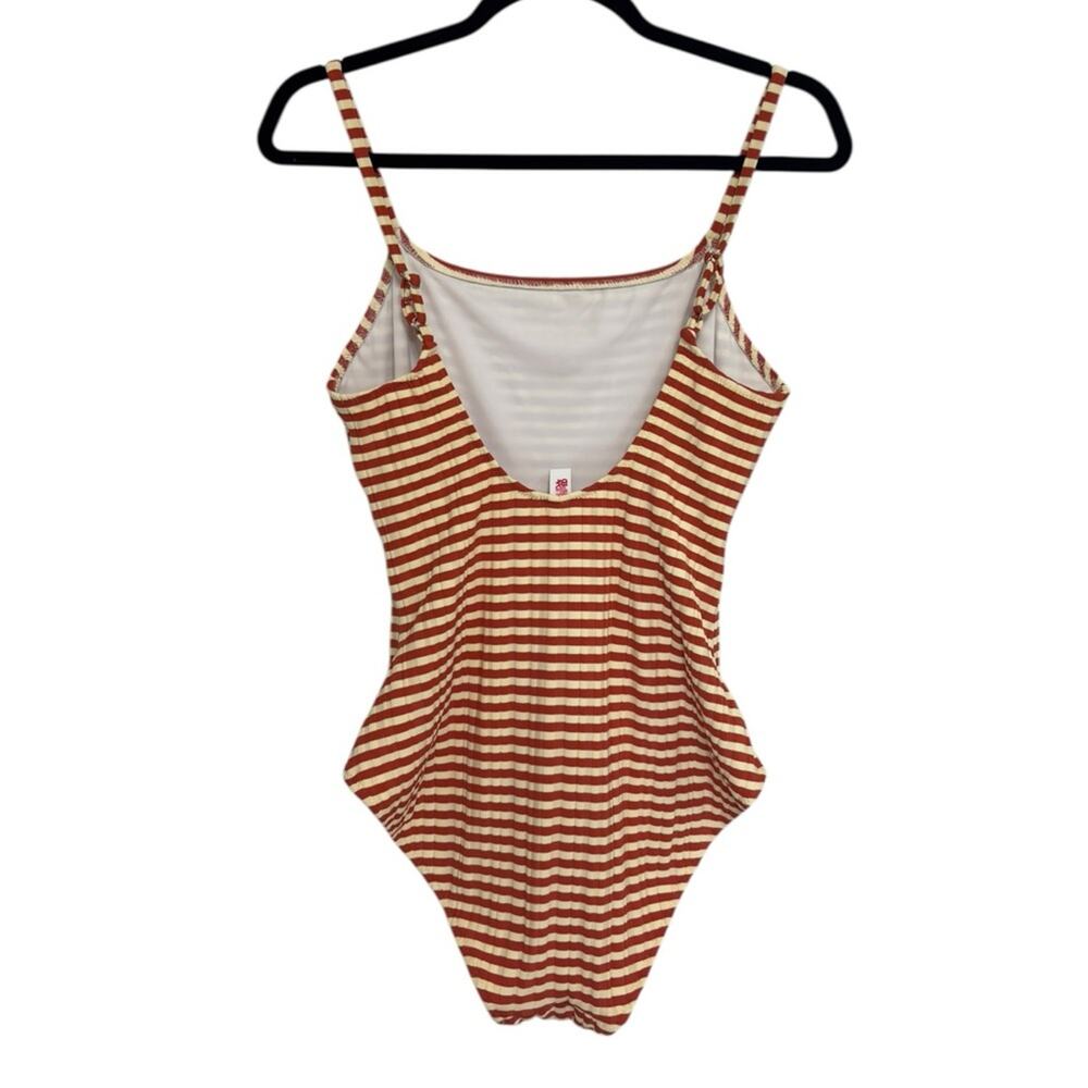 Solid & Striped Nina One Piece Swimsuit in Bronze Rib Fabric - Size L - Picture 3 of 7